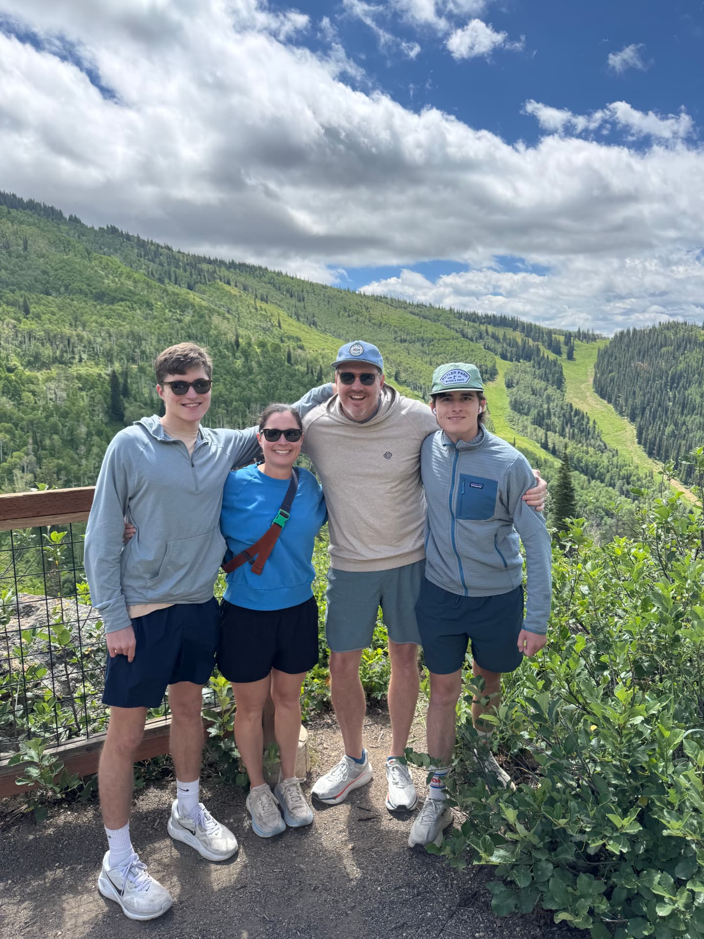 Glen Collins with his family in the mountains